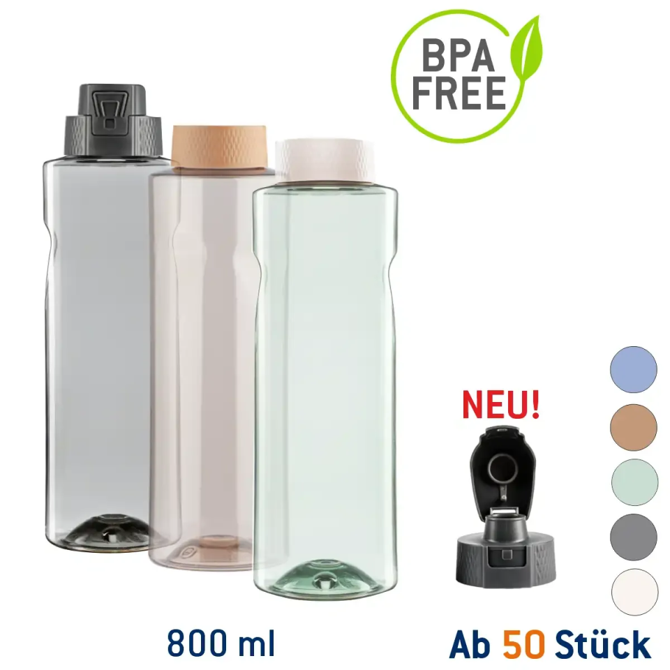 Kavodrink Premium 800 Tritan-Trinkflasche Flaschenfarbe: Rosé Deckel: Schraubverschluss braun Druck: ohne Druck